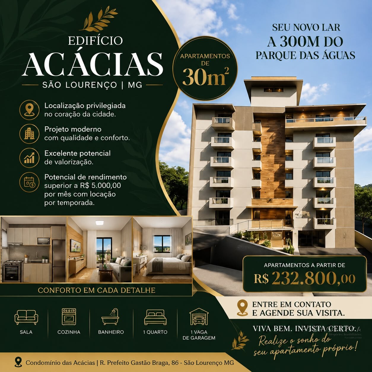 Apartamentos para venda em São Lourenço MG